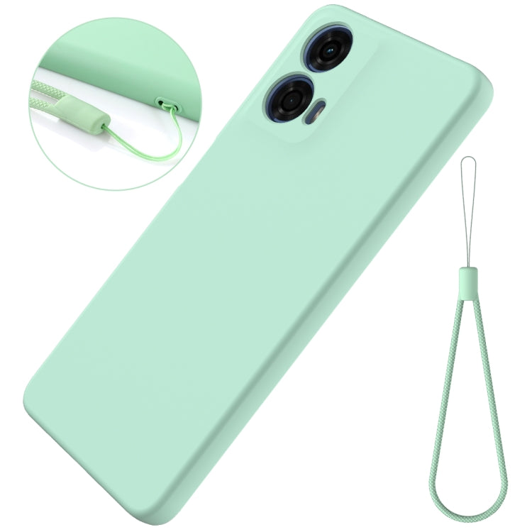 For Motorola Moto G04 / G24 Pure Color Liquid Silicone Shockproof Phone Case(Green) - Motorola Cases by PMC TechLife | Online Shopping South Africa | PMC TechLife | Buy Now Pay Later Mobicred