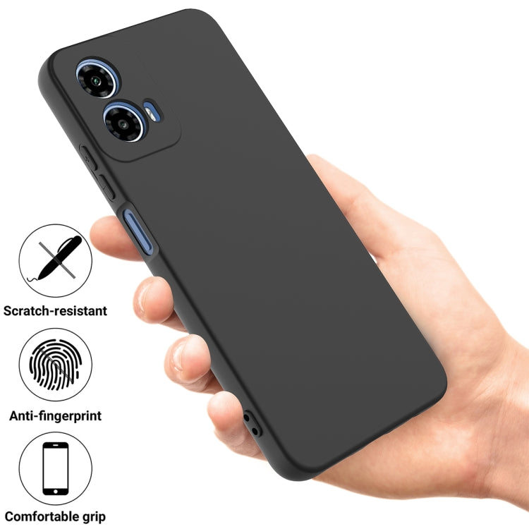 For Motorola Moto G34 Pure Color Liquid Silicone Shockproof Phone Case(Black) - Motorola Cases by PMC TechLife | Online Shopping South Africa | PMC TechLife | Buy Now Pay Later Mobicred