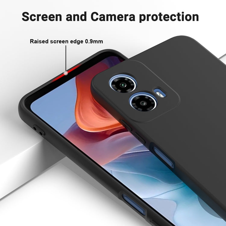 For Motorola Moto G34 Pure Color Liquid Silicone Shockproof Phone Case(Black) - Motorola Cases by PMC TechLife | Online Shopping South Africa | PMC TechLife | Buy Now Pay Later Mobicred