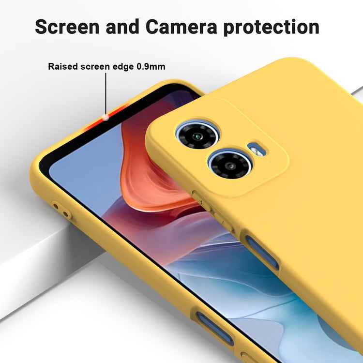 For Motorola Moto G34 Solid Color Liquid Silicone Dropproof Full Coverage Phone Case(Yellow) - free shipping - PMC TechLife - Order now!