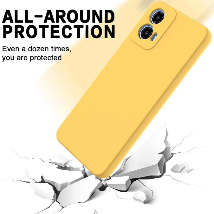 For Motorola Moto G34 Solid Color Liquid Silicone Dropproof Full Coverage Phone Case(Yellow) - free shipping - PMC TechLife - Order now!