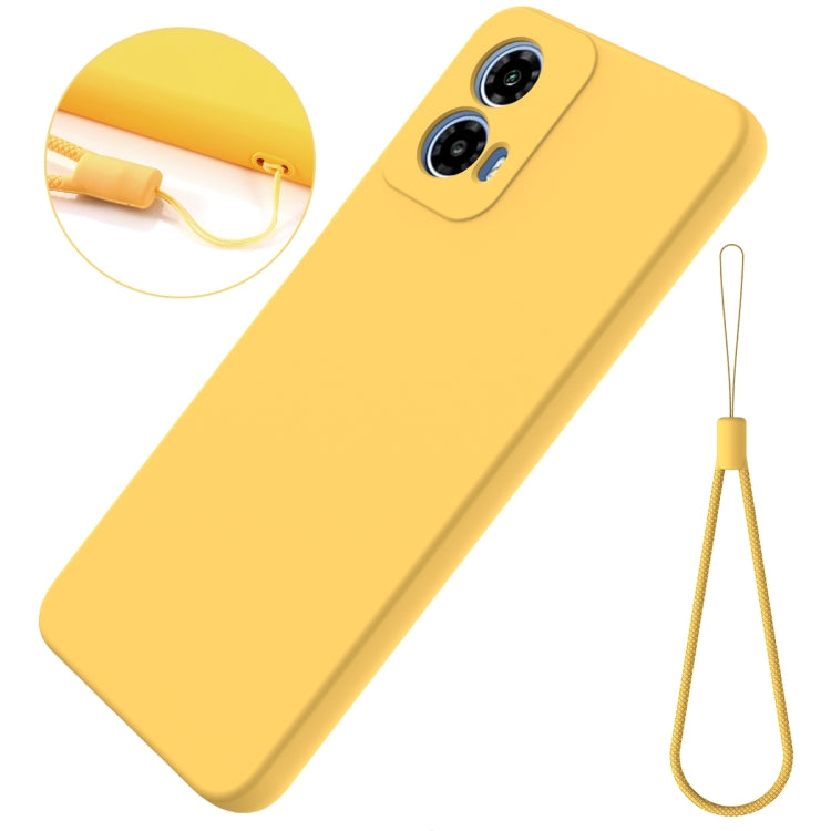 For Motorola Moto G34 Solid Color Liquid Silicone Dropproof Full Coverage Phone Case(Yellow) - free shipping - PMC TechLife - Order now!