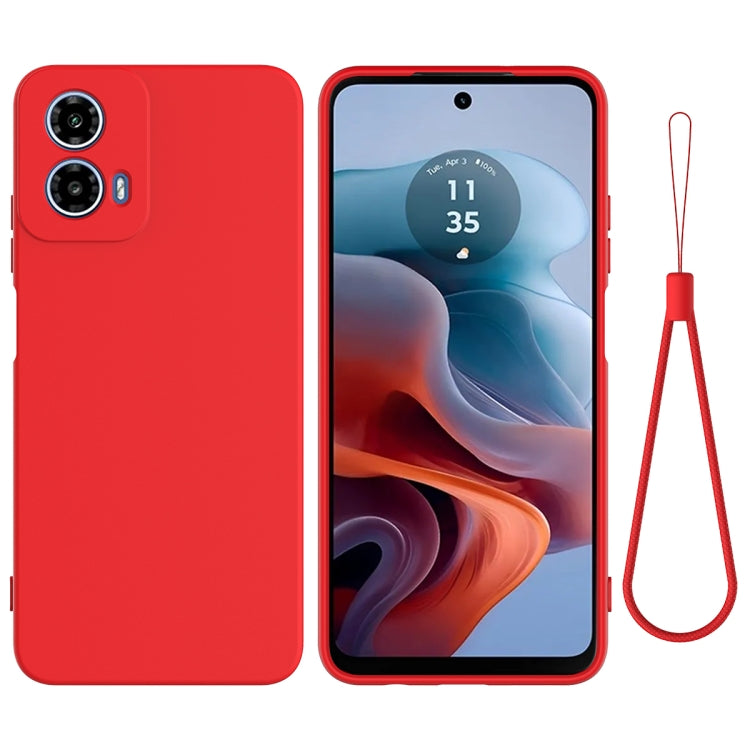 For Motorola Moto G34 Pure Color Liquid Silicone Shockproof Phone Case(Red) - Motorola Cases by PMC TechLife | Online Shopping South Africa | PMC TechLife | Buy Now Pay Later Mobicred