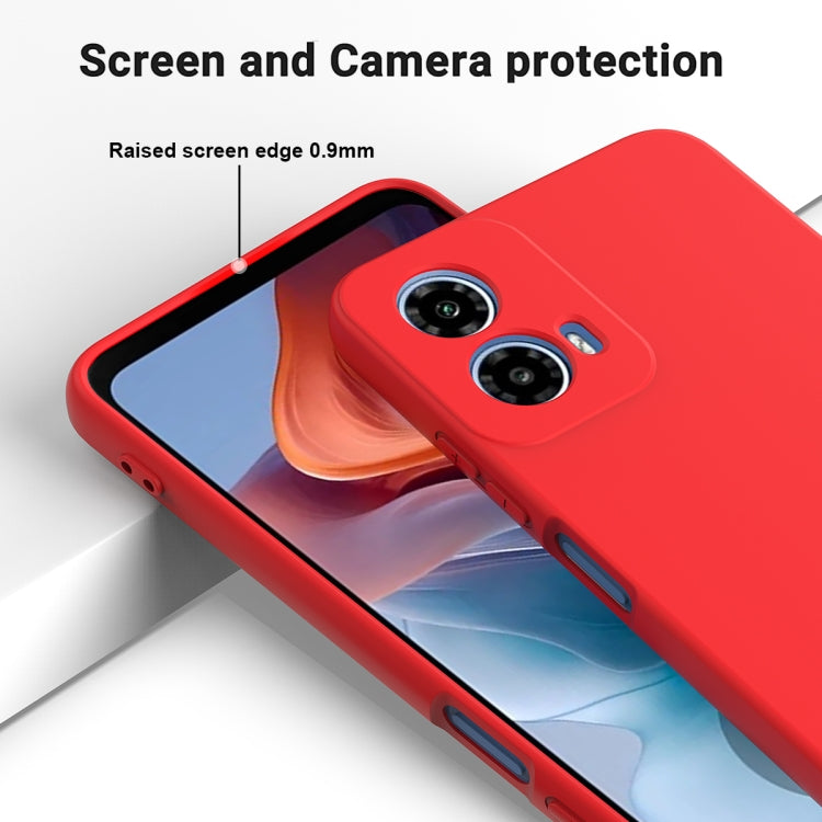 For Motorola Moto G34 Pure Color Liquid Silicone Shockproof Phone Case(Red) - Motorola Cases by PMC TechLife | Online Shopping South Africa | PMC TechLife | Buy Now Pay Later Mobicred