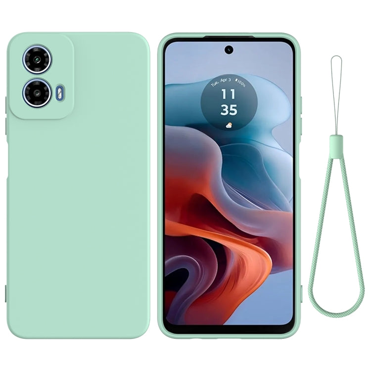 For Motorola Moto G34 Pure Color Liquid Silicone Shockproof Phone Case(Green) - Motorola Cases by PMC TechLife | Online Shopping South Africa | PMC TechLife | Buy Now Pay Later Mobicred