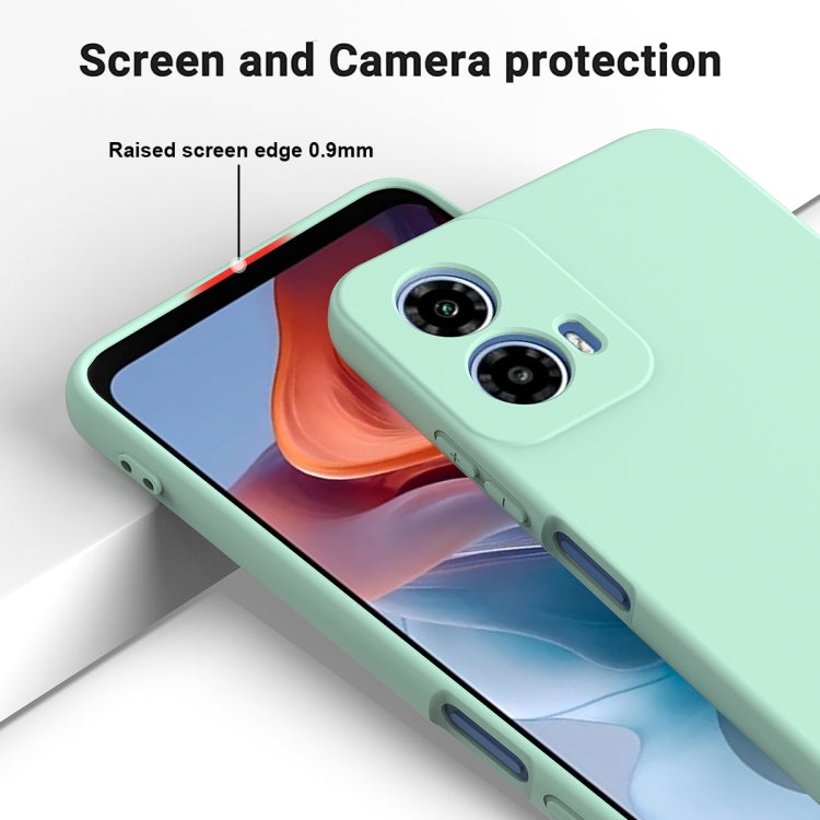 For Motorola Moto G34 Pure Color Liquid Silicone Shockproof Phone Case(Green) - Motorola Cases by PMC TechLife | Online Shopping South Africa | PMC TechLife | Buy Now Pay Later Mobicred