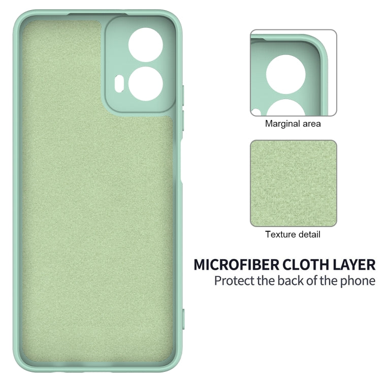 For Motorola Moto G34 Pure Color Liquid Silicone Shockproof Phone Case(Green) - Motorola Cases by PMC TechLife | Online Shopping South Africa | PMC TechLife | Buy Now Pay Later Mobicred
