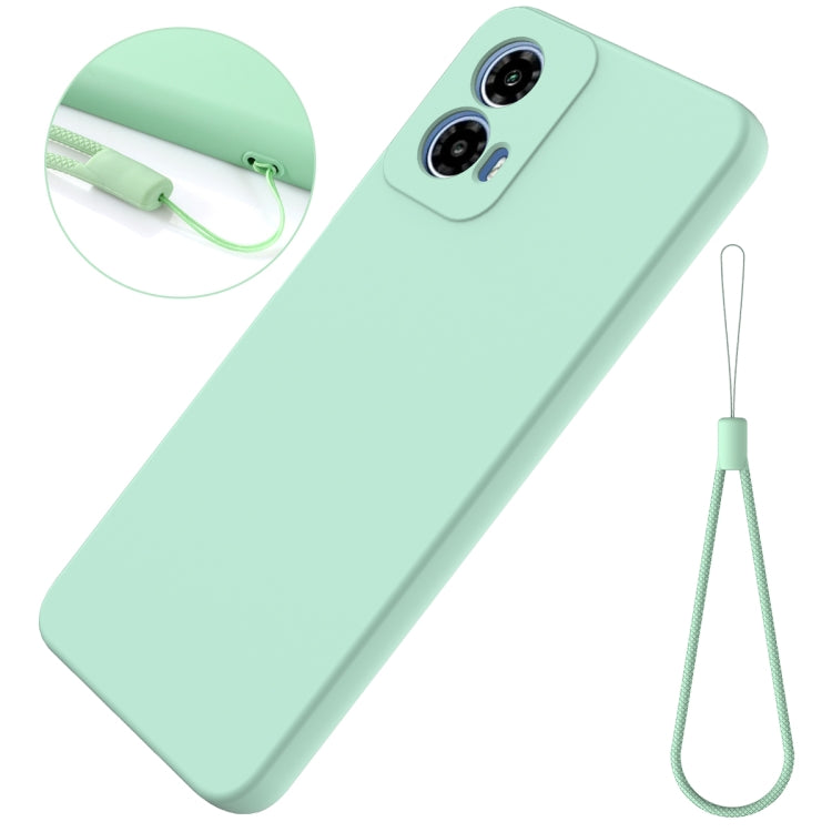 For Motorola Moto G34 Pure Color Liquid Silicone Shockproof Phone Case(Green) - Motorola Cases by PMC TechLife | Online Shopping South Africa | PMC TechLife | Buy Now Pay Later Mobicred