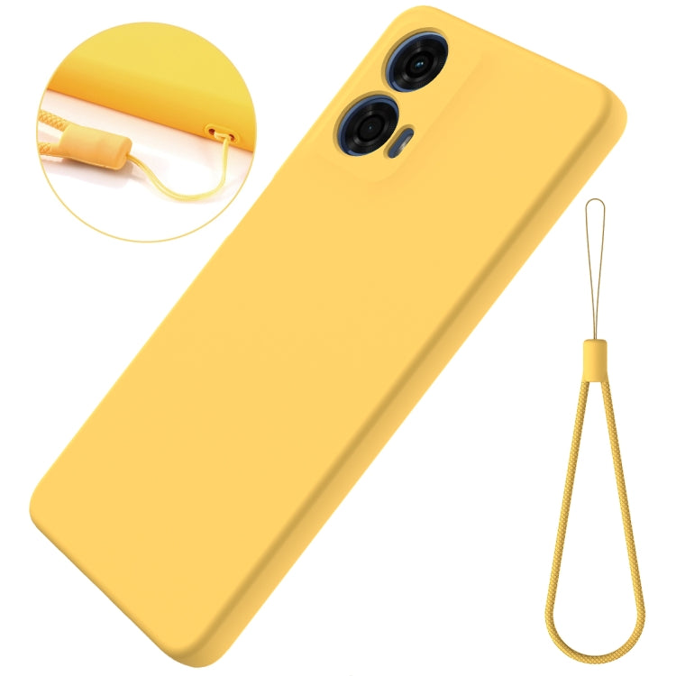 For Motorola Moto G24 Power Pure Color Liquid Silicone Shockproof Phone Case(Yellow) - Motorola Cases by PMC TechLife | Online Shopping South Africa | PMC TechLife | Buy Now Pay Later Mobicred