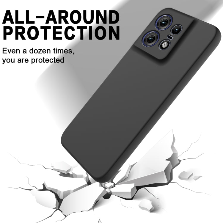 For Motorola Edge 50 Pro Solid Color Liquid Silicone Dropproof Full Coverage Phone Case(Black) - free shipping - PMC TechLife - Order now!