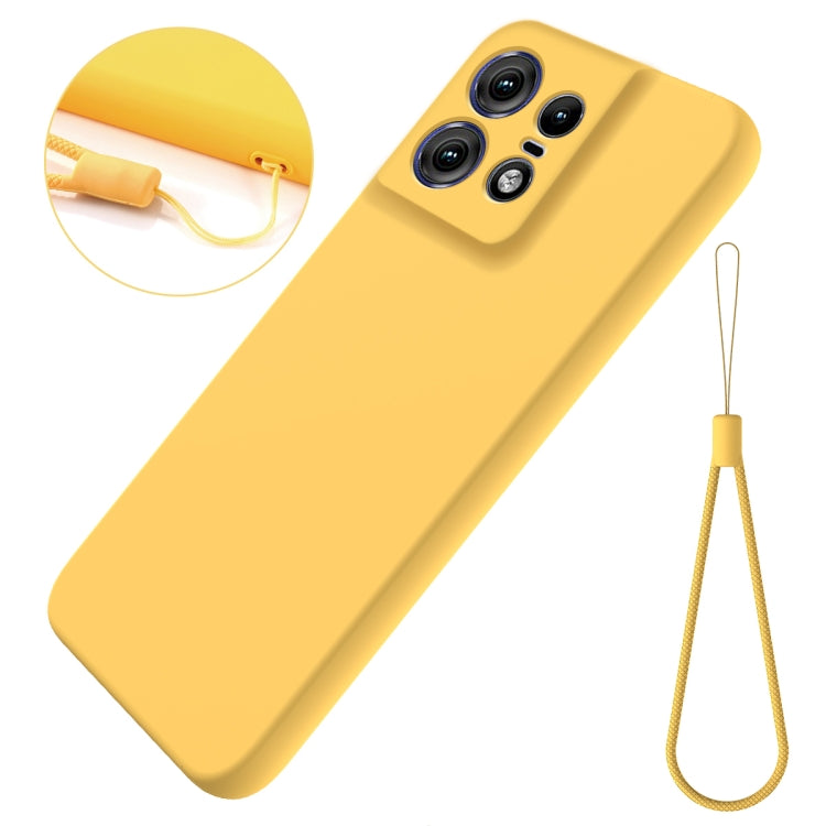 For Motorola Edge 50 Pro Pure Color Liquid Silicone Shockproof Phone Case(Yellow) - Motorola Cases by PMC TechLife | Online Shopping South Africa | PMC TechLife | Buy Now Pay Later Mobicred