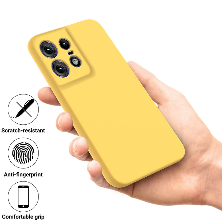 For Motorola Edge 50 Pro Pure Color Liquid Silicone Shockproof Phone Case(Yellow) - Motorola Cases by PMC TechLife | Online Shopping South Africa | PMC TechLife | Buy Now Pay Later Mobicred