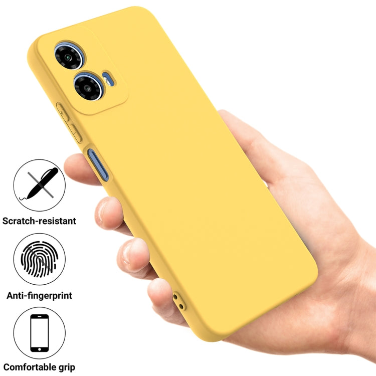 For Motorola Moto G45 Solid Color Liquid Silicone Dropproof Full Coverage Phone Case(Yellow) - free shipping - PMC TechLife - Order now!