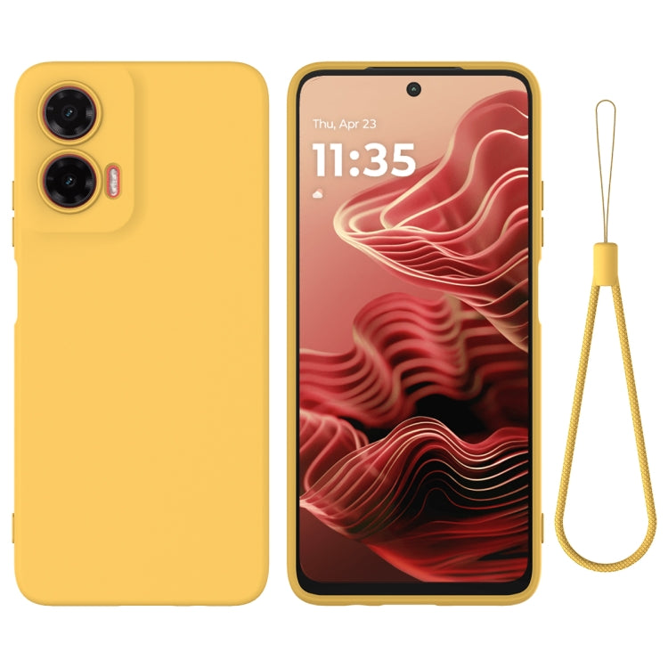 For Motorola Moto G35 Solid Color Liquid Silicone Dropproof Full Coverage Phone Case(Yellow) - free shipping - PMC TechLife - Order now!