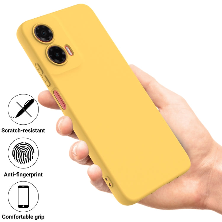 For Motorola Moto G35 Solid Color Liquid Silicone Dropproof Full Coverage Phone Case(Yellow) - free shipping - PMC TechLife - Order now!