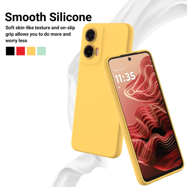 For Motorola Moto G35 Solid Color Liquid Silicone Dropproof Full Coverage Phone Case(Yellow) - free shipping - PMC TechLife - Order now!