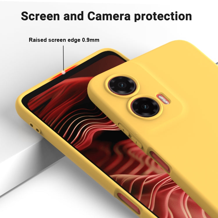 For Motorola Moto G35 Solid Color Liquid Silicone Dropproof Full Coverage Phone Case(Yellow) - free shipping - PMC TechLife - Order now!