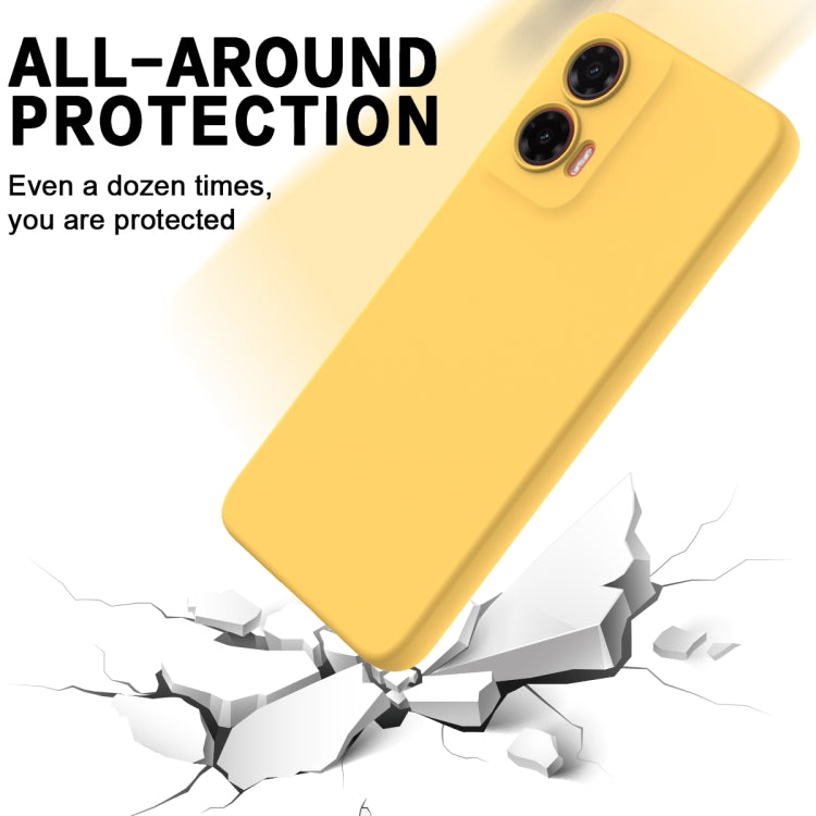For Motorola Moto G35 Solid Color Liquid Silicone Dropproof Full Coverage Phone Case(Yellow) - free shipping - PMC TechLife - Order now!
