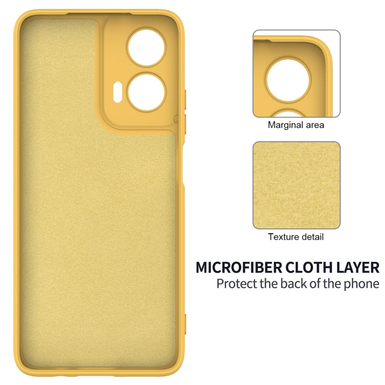 For Motorola Moto G35 Solid Color Liquid Silicone Dropproof Full Coverage Phone Case(Yellow) - free shipping - PMC TechLife - Order now!