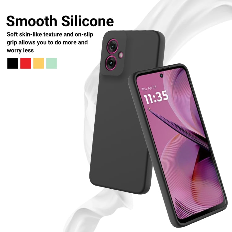 For Motorola Moto G55 Solid Color Liquid Silicone Dropproof Full Coverage Phone Case(Black) - free shipping - PMC TechLife - Order now!