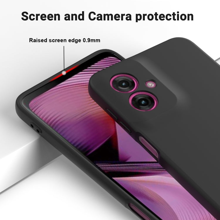 For Motorola Moto G55 Solid Color Liquid Silicone Dropproof Full Coverage Phone Case(Black) - free shipping - PMC TechLife - Order now!