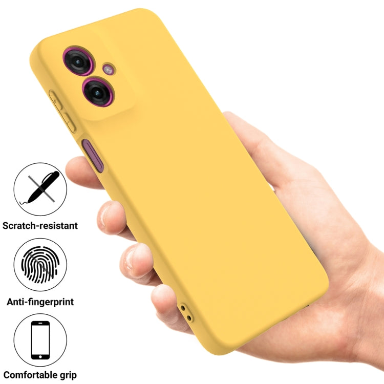 For Motorola Moto G55 Solid Color Liquid Silicone Dropproof Full Coverage Phone Case(Yellow) - free shipping - PMC TechLife - Order now!