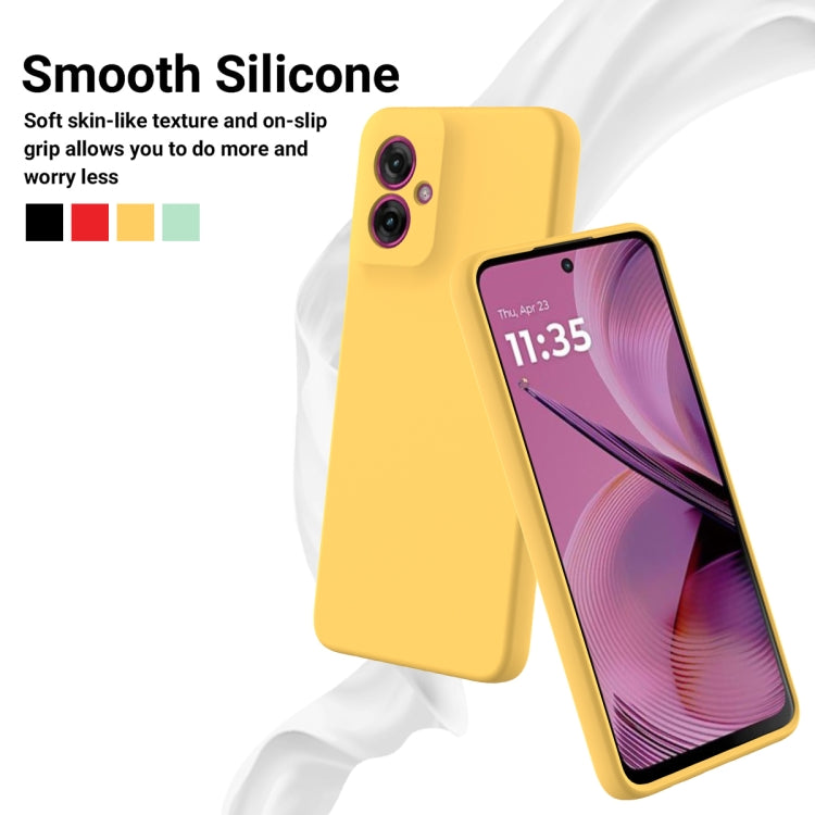 For Motorola Moto G55 Solid Color Liquid Silicone Dropproof Full Coverage Phone Case(Yellow) - free shipping - PMC TechLife - Order now!