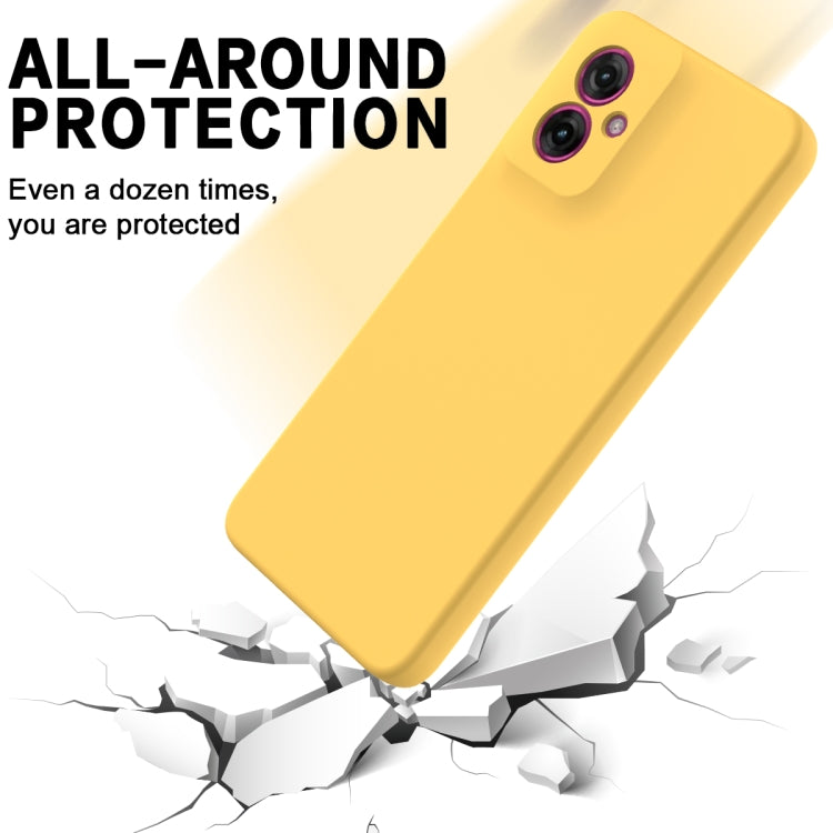 For Motorola Moto G55 Solid Color Liquid Silicone Dropproof Full Coverage Phone Case(Yellow) - free shipping - PMC TechLife - Order now!