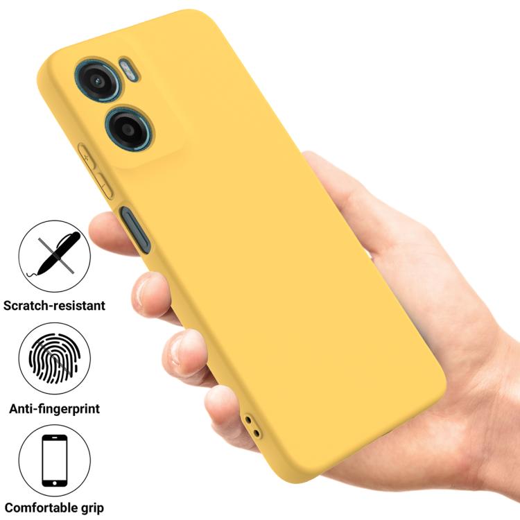 For Motorola Moto G05 / E15 Solid Color Liquid Silicone Dropproof Full Coverage Phone Case(Yellow) - free shipping - PMC TechLife - Order now!
