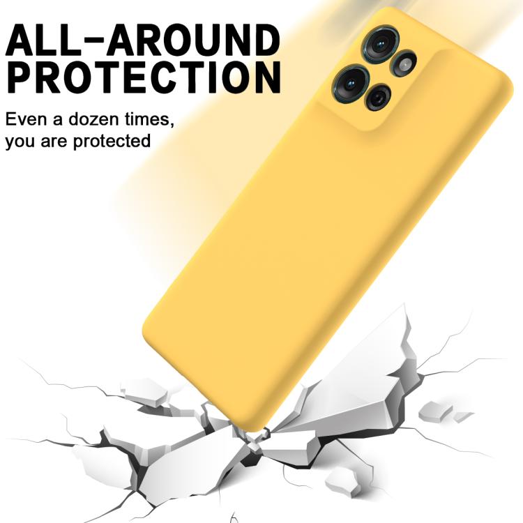 For Motorola Moto G 2025 Solid Color Liquid Silicone Dropproof Full Coverage Phone Case(Yellow) - free shipping - PMC TechLife - Order now!