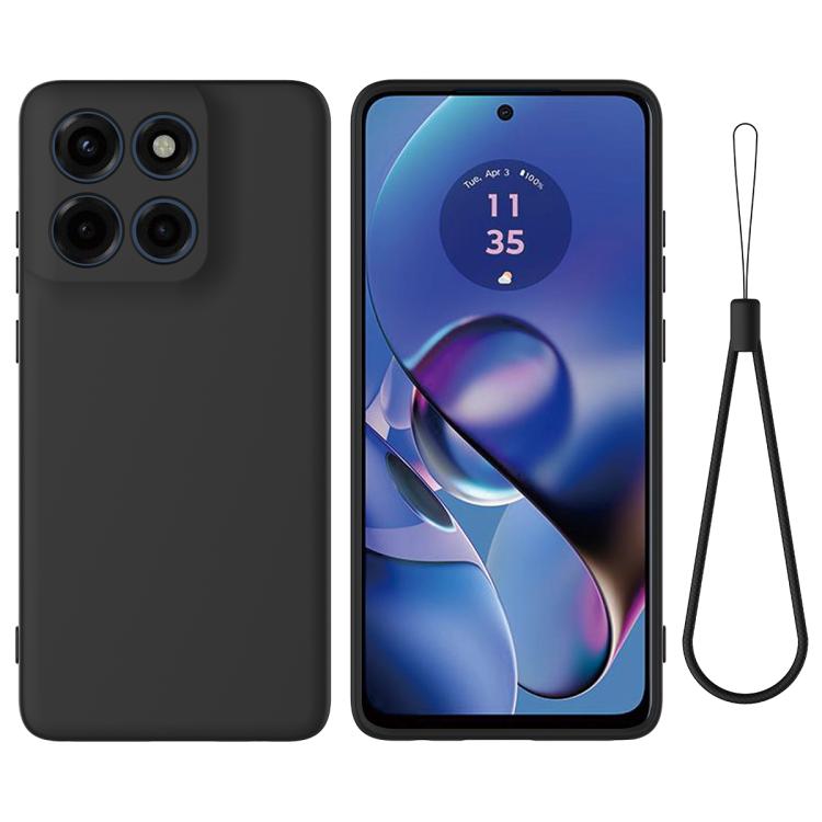 For Motorola Edge 60 Stylus Solid Color Liquid Silicone Dropproof Full Coverage Phone Case(Black) - free shipping - PMC TechLife - Order now!