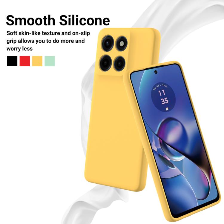 For Motorola Edge 60 Stylus Solid Color Liquid Silicone Dropproof Full Coverage Phone Case(Yellow) - free shipping - PMC TechLife - Order now!