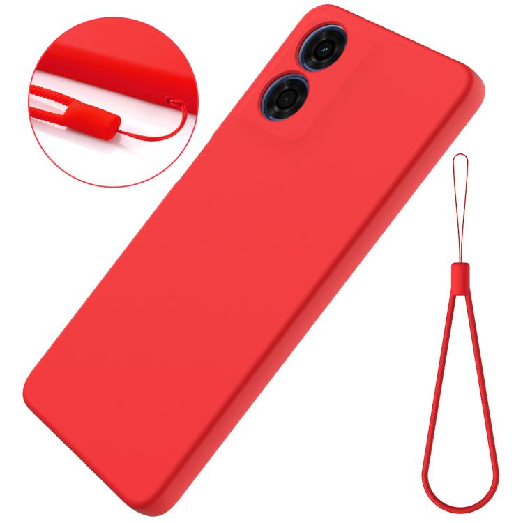 For Motorola Moto G04S 4G / E14 4G Solid Color Liquid Silicone Dropproof Full Coverage Phone Case(Red) - free shipping - PMC TechLife - Order now!