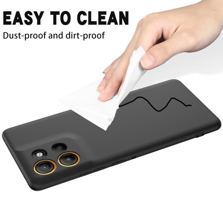 For Motorola Moto G56 5G Solid Color Liquid Silicone Dropproof Full Coverage Phone Case(Black) - free shipping - PMC TechLife - Order now!