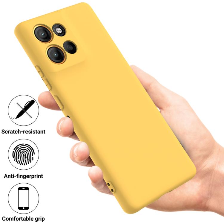 For Motorola Moto G86 5G Solid Color Liquid Silicone Dropproof Full Coverage Phone Case(Yellow) - free shipping - PMC TechLife - Order now!