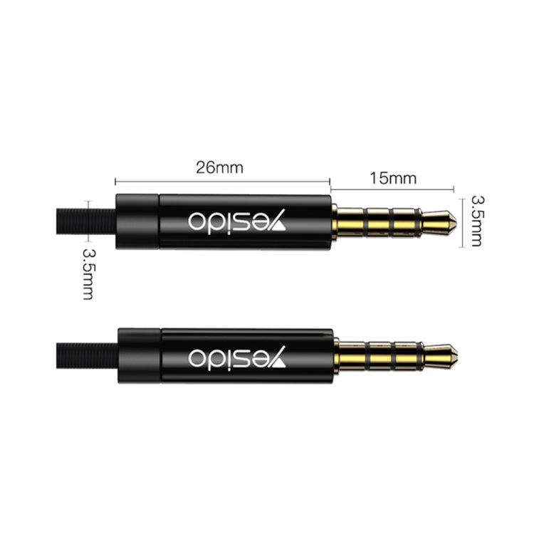 Yesido YAU15 3.5mm Male to 3.5mm Male Audio Cable, Length:2m(Black) - free shipping - PMC Jewellery - Order now!