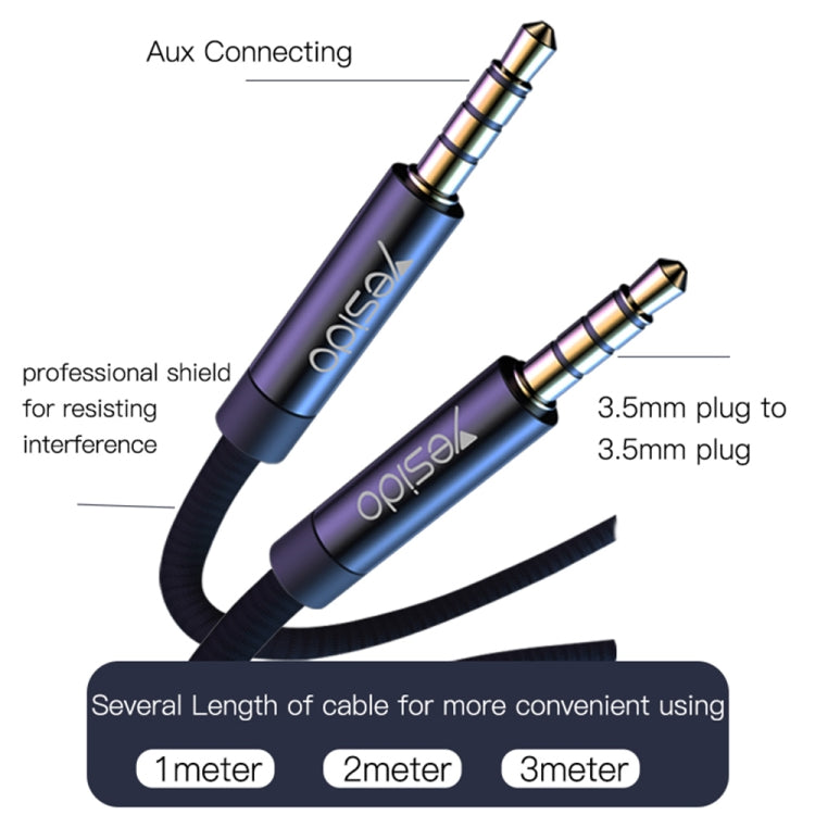 Yesido YAU15 3.5mm Male to 3.5mm Male Audio Cable, Length:2m(Black) - free shipping - PMC Jewellery - Order now!