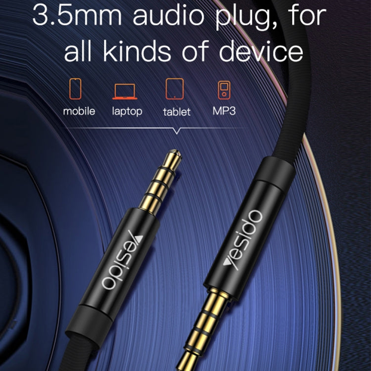 Yesido YAU15 3.5mm Male to 3.5mm Male Audio Cable, Length:2m(Black) - free shipping - PMC Jewellery - Order now!