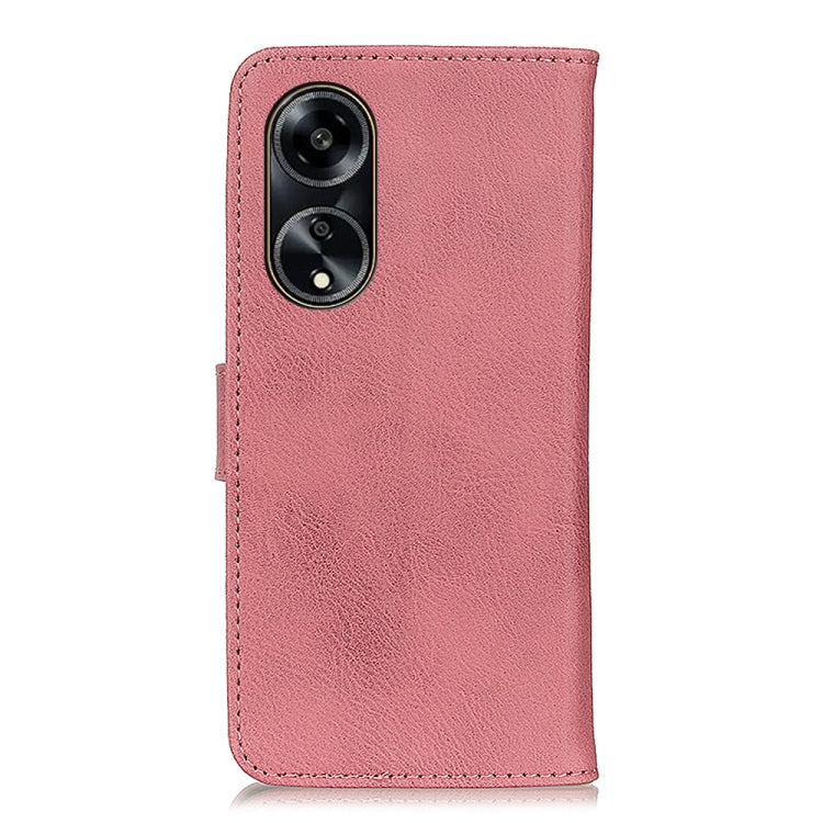 For OPPO A1 5G KHAZNEH Cowhide Texture Flip Leather Phone Case(Pink) - OPPO Cases by PMC TechLife | Online Shopping South Africa | PMC TechLife | Buy Now Pay Later Mobicred