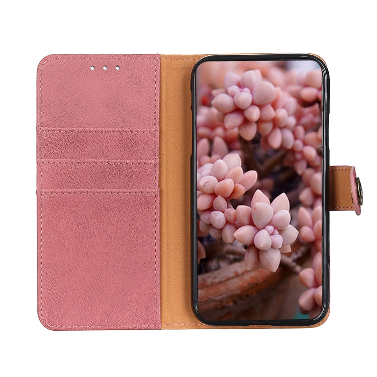 For OPPO A1 5G KHAZNEH Cowhide Texture Flip Leather Phone Case(Pink) - OPPO Cases by PMC TechLife | Online Shopping South Africa | PMC TechLife | Buy Now Pay Later Mobicred