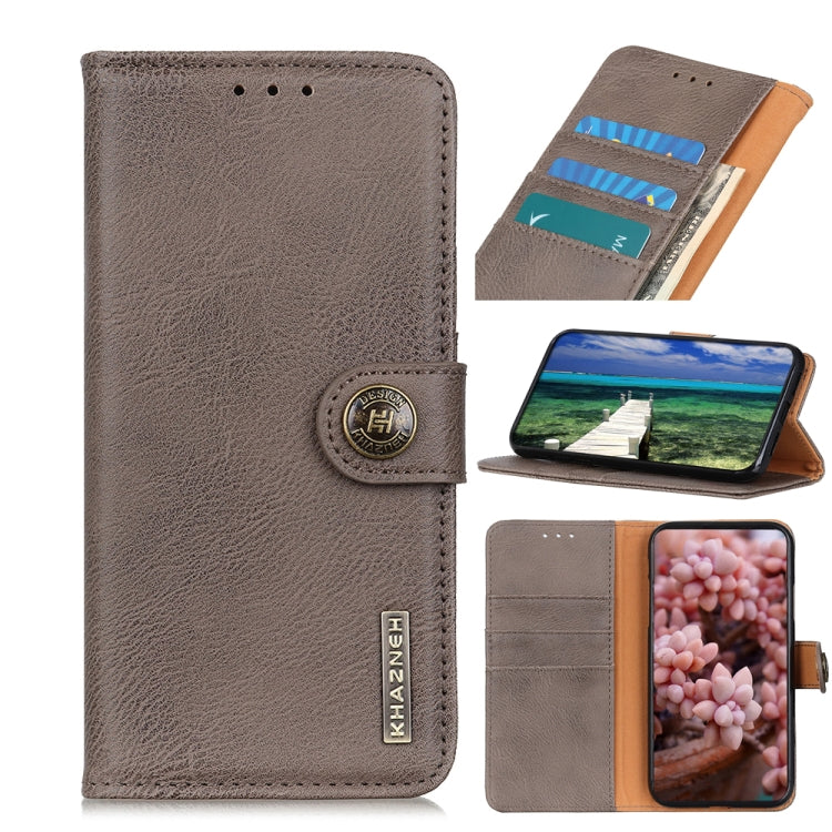 For Xiaomi 14 Pro KHAZNEH Cowhide Texture Flip Leather Phone Case(Khaki) - 14 Pro Cases by PMC TechLife | Online Shopping South Africa | PMC TechLife | Buy Now Pay Later Mobicred