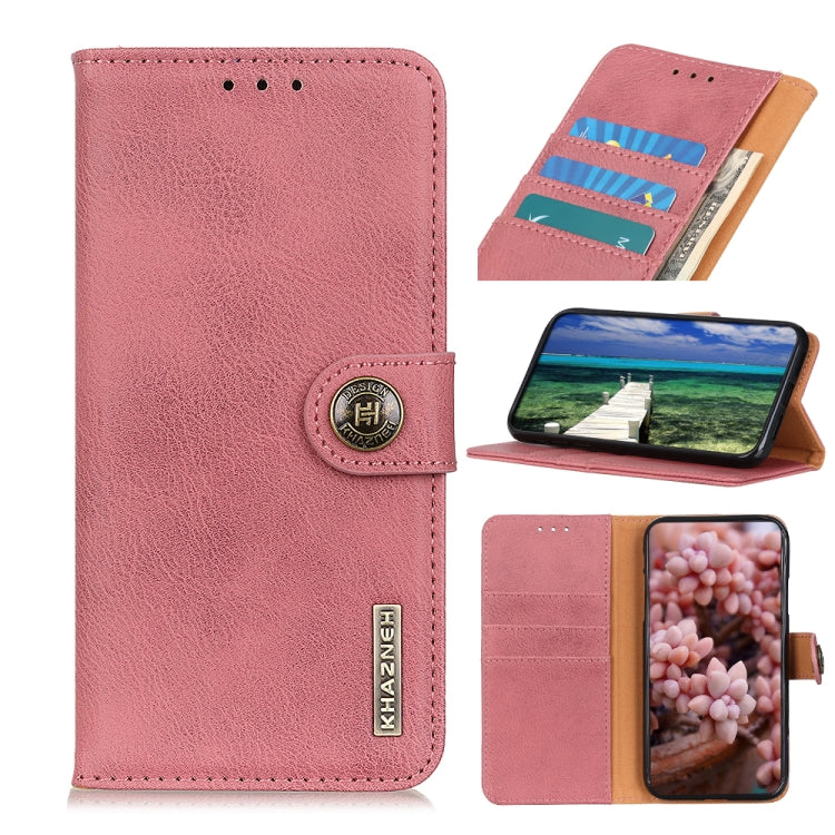 For Xiaomi Redmi Note 13 Pro 4G/Poco M6 Pro 4G KHAZNEH Cowhide Texture Flip Leather Phone Case(Pink) - Note 13 Pro Cases by PMC TechLife | Online Shopping South Africa | PMC TechLife | Buy Now Pay Later Mobicred