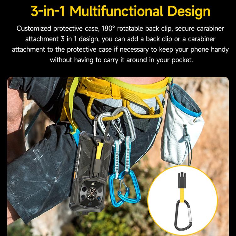 For Ulefone Armor 28 Ultra / 28 Ultra Thermal Ulefone Back Clip Phone Case with Carabiner(Black) - free shipping - PMC TechLife - Order now!