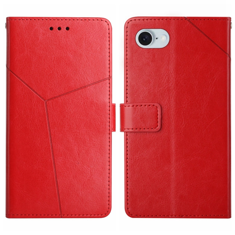 For iPhone SE 2024 HT01 Y-shaped Pattern Flip Leather Phone Case(Red) - free shipping - PMC TechLife - Order now!