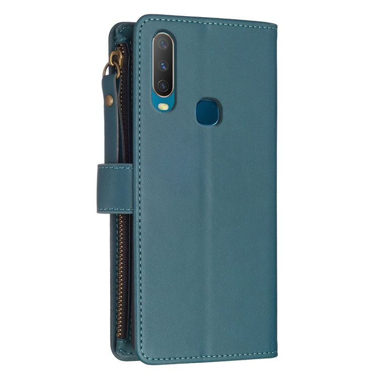 For vivo Y11 / Y15 / Y12 / Y17 9 Card Slots Zipper Wallet Leather Flip Phone Case(Green) - vivo Cases by PMC TechLife | Online Shopping South Africa | PMC TechLife | Buy Now Pay Later Mobicred