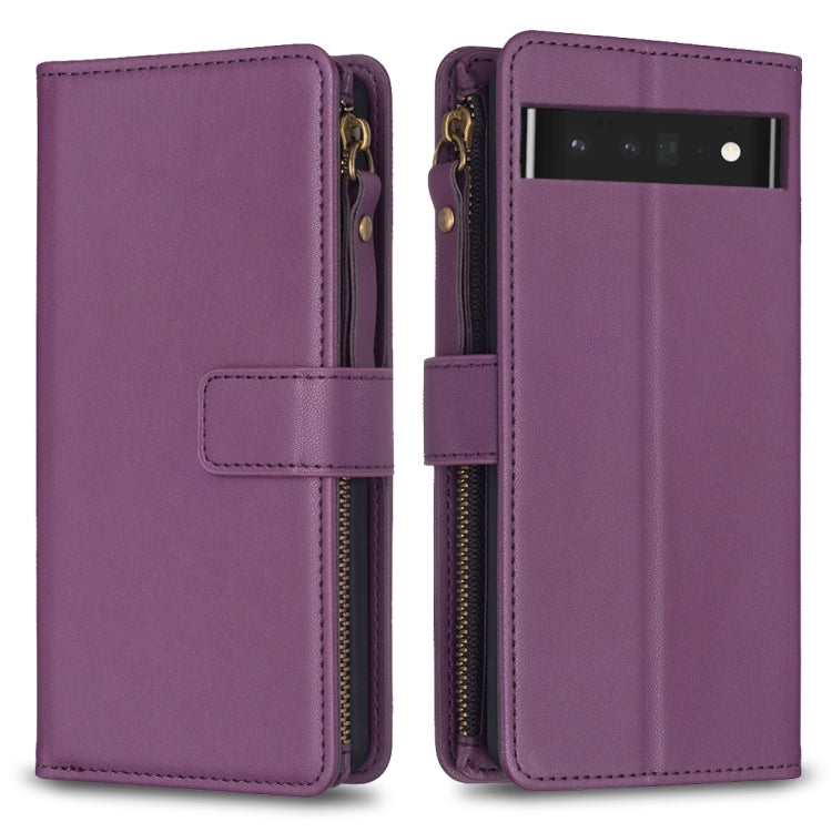 For Google Pixel 7 Pro 9 Card Slots Zipper Wallet Leather Flip Phone Case(Dark Purple) - free shipping - PMC TechLife - Order now!