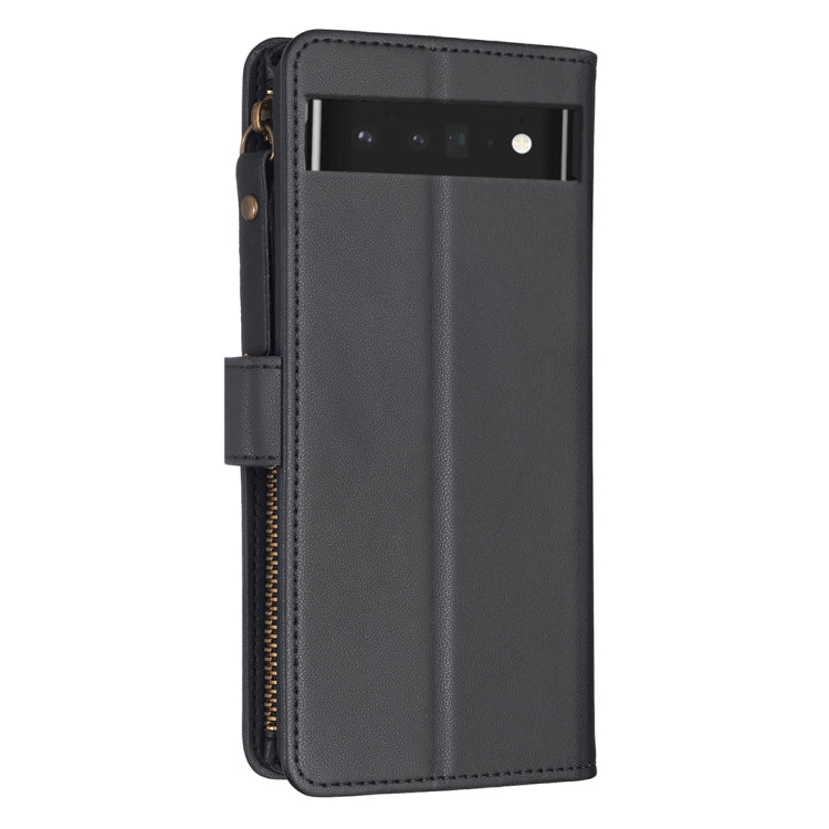 For Google Pixel 7 Pro 9 Card Slots Zipper Wallet Leather Flip Phone Case(Black) - Google Cases by PMC TechLife | Online Shopping South Africa | PMC TechLife | Buy Now Pay Later Mobicred