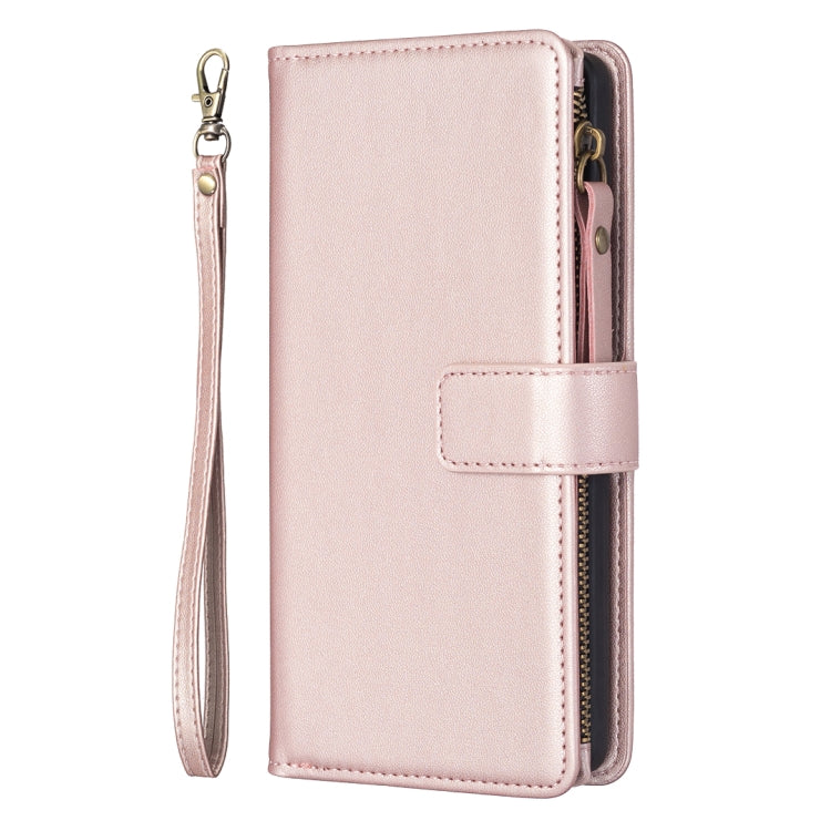 For Google Pixel 7 Pro 9 Card Slots Zipper Wallet Leather Flip Phone Case(Rose Gold) - Google Cases by PMC TechLife | Online Shopping South Africa | PMC TechLife | Buy Now Pay Later Mobicred