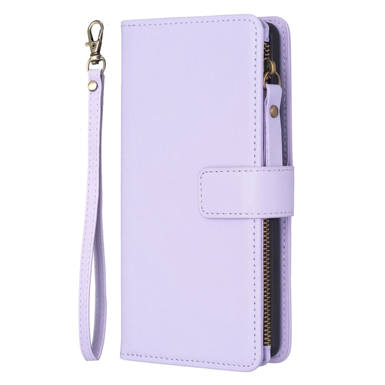 For Google Pixel 7 Pro 9 Card Slots Zipper Wallet Leather Flip Phone Case(Light Purple) - Google Cases by PMC TechLife | Online Shopping South Africa | PMC TechLife | Buy Now Pay Later Mobicred