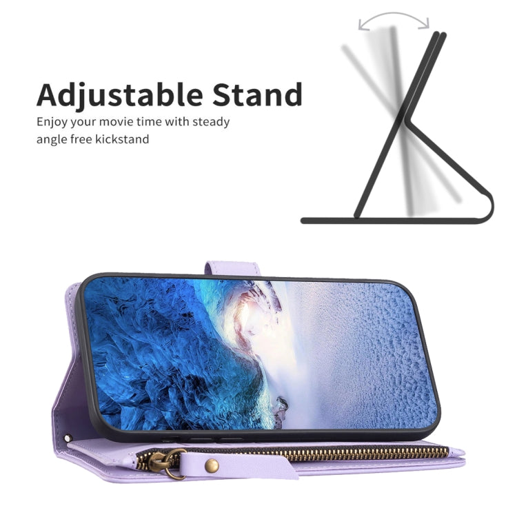 For Google Pixel 7 Pro 9 Card Slots Zipper Wallet Leather Flip Phone Case(Light Purple) - Google Cases by PMC TechLife | Online Shopping South Africa | PMC TechLife | Buy Now Pay Later Mobicred